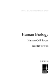 Higher Human Biology: Human Cell Types