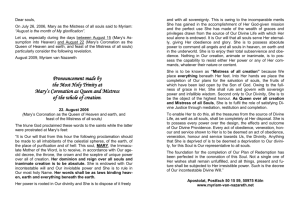 Appeal concerning Mary`s Assumption, to print