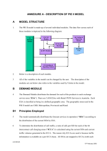 ANNEXURE A - DESCRIPTION OF PIE II MODEL