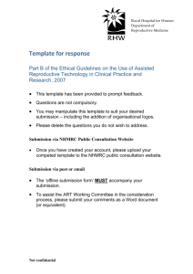 Template for response - NHMRC Public Consultations