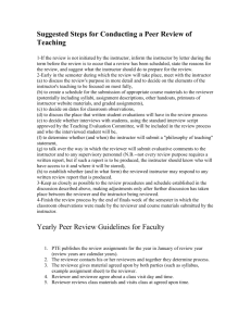 Suggested Steps for Conducting a Peer Review of Teaching