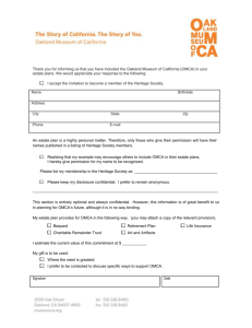 Heritage Society form - Oakland Museum of California