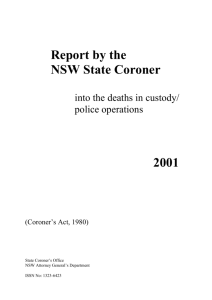 2001 Annual report - NSW Coroner`s Court