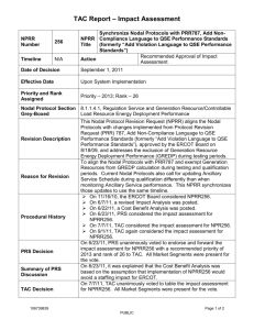 256NPRR-22 TAC Report - Impact Assessment 090111