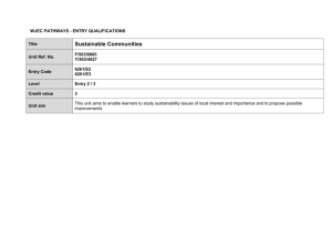 WJEC ENTRY LEVEL DEVELOPMENT ENTRY 1 QUALIFICATIONS