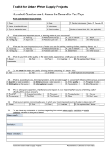 Questionnaire to Assess Demand for Yard Taps