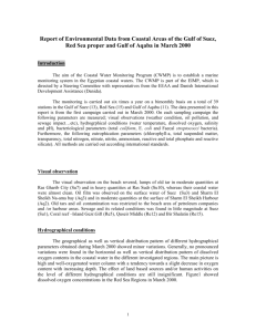 Report of Environmental Data from Coastal Areas of the Gulf of Suez