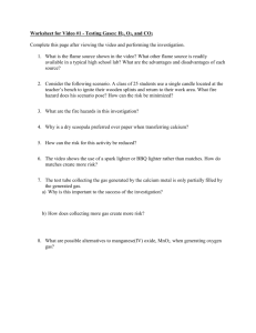Worksheet for Video #1 - Testing Gases: H2, O2, and CO2