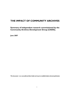 First Draft - Community Archives and Heritage Group