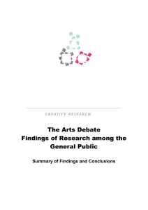 The Arts Debate: Findings of Research Among