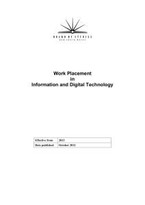 Work Placement in Information and Digital Technology