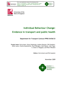 Individual Behaviour Change:Evidence in transport and public health