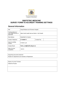 obstetric medicine survey form to accredit training settings