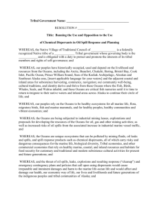 Sample Tribal Resolution to Ban Chemical Dispersants