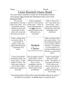 Career Research Choice Board