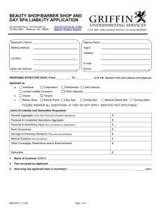 beauty shop/barber shop and day spa liability application