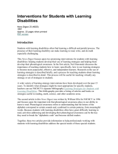 Interventions for Students with Learning Disabilities