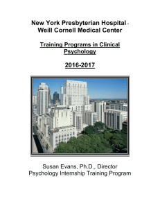 The New York Hospital- - Weill Cornell Department of Psychiatry