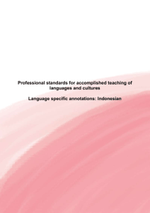 Teacher standards which have Indonesian-specific - PSPL