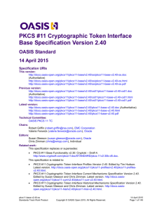 PKCS #11 Cryptographic Token Interface Base Specification