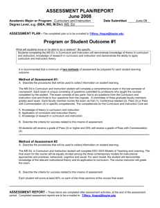 Assessment Plan/Report 2008