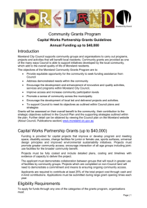 Capital Works Partnership Grants (up to $40000)