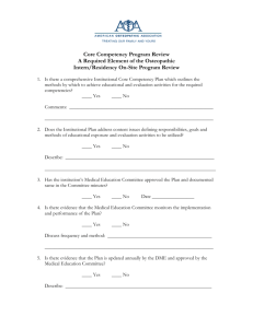 Core Competency Program Review