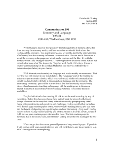 Communication 594: Economy and Language