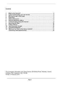 Introduction to the Internet Notes