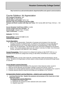 1301 Art Appreciation Syllabus HCC