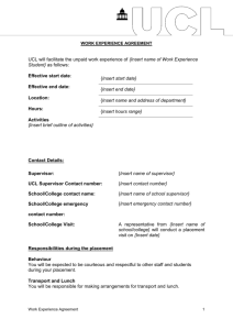 Work Experience Agreement