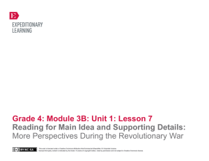 Grade 4: Module 3B: Unit 1: Lesson 7 Reading for Main Idea and