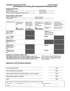 SOL Assessment Participation Plan