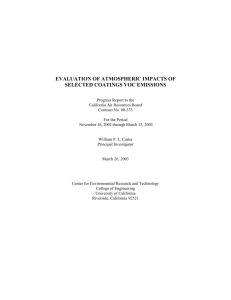 Characterization of the UCR EPA Chamber