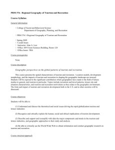 GGR 376 - Regional Geography of Tourism and Recreation