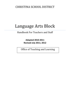 Language Arts Block - Christina School District