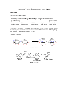 Samantha`s yeast -galactosidase assay (liquid)