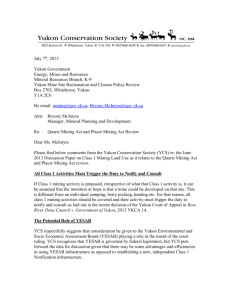 Here are the Yukon Conservation Society comments