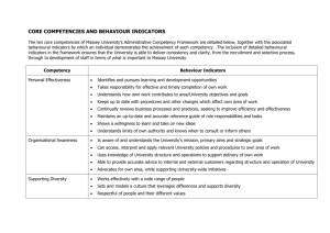 Core competencies and behavioural indicators