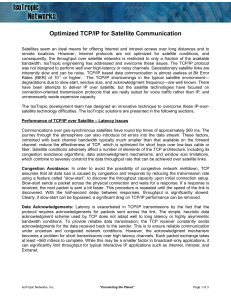 Optimized TCP/IP for Satellite Communication