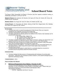 Board Notes November 2015 - Beaver Valley Intermediate Unit