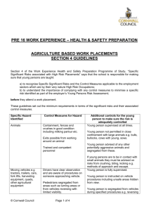 PRE 16 WORK EXPERIENCE – HEALTH & SAFETY