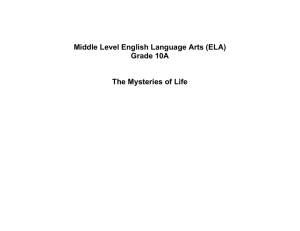 Middle Level English Language Arts (ELA)