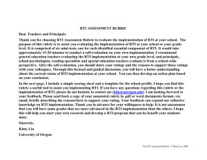 RTI Assessment Rubric.