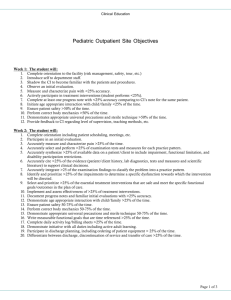 Pediatric Outpatient Site Objectives