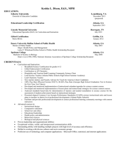 Vitae/Resume - Atlanta Public Schools
