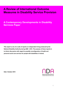 A Review of International Outcome Measures in Disability Service