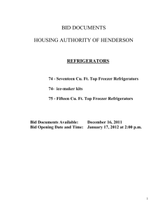 Bid & Contract-refrigerators - Housing Authority of Henderson