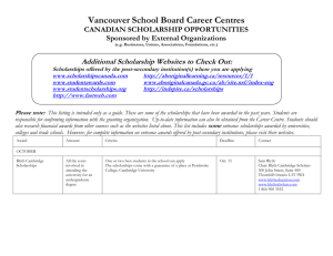 Scholarship Name: - Vancouver School Board