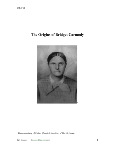 The Origins of Bridget Carmody [MS Word]
